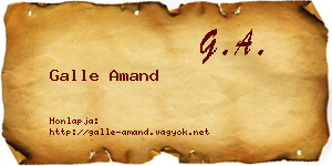 Galle Amand névjegykártya